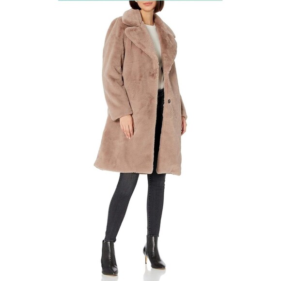 The Drop Women's Kiara Super Soft NWT Loose-Fit Long Faux Fur Coat Size Large - Picture 4 of 11